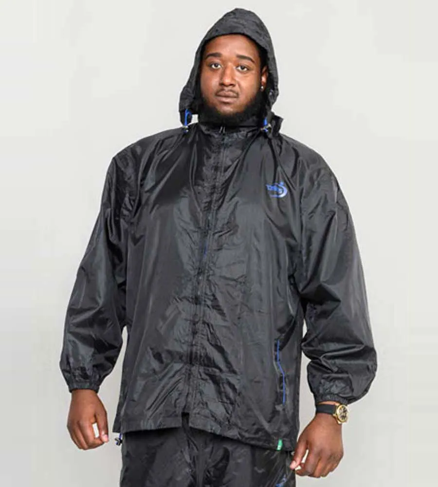 Big & Tall Black Packaway Weather Proof Rain Jacket (ZAC BLACK)