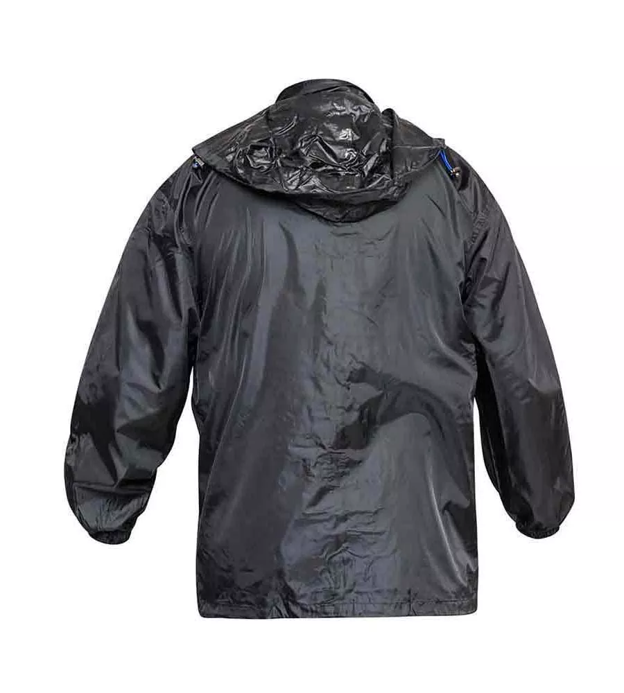 Big & Tall Black Packaway Weather Proof Rain Jacket (ZAC BLACK)