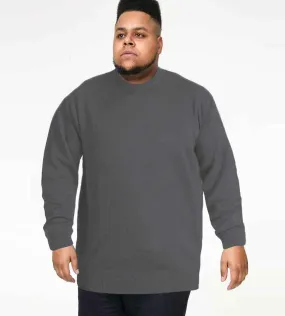 Charcoal Plain Crew Neck Sweater for D555 Big Men (ADKIN 3)