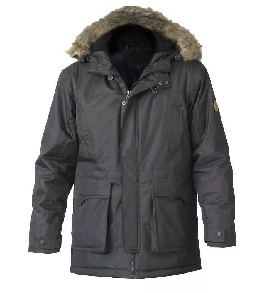 Big & Tall Khaki Parka Style Jacket With Detachable Fur Trim (LOVETT KHAKI)