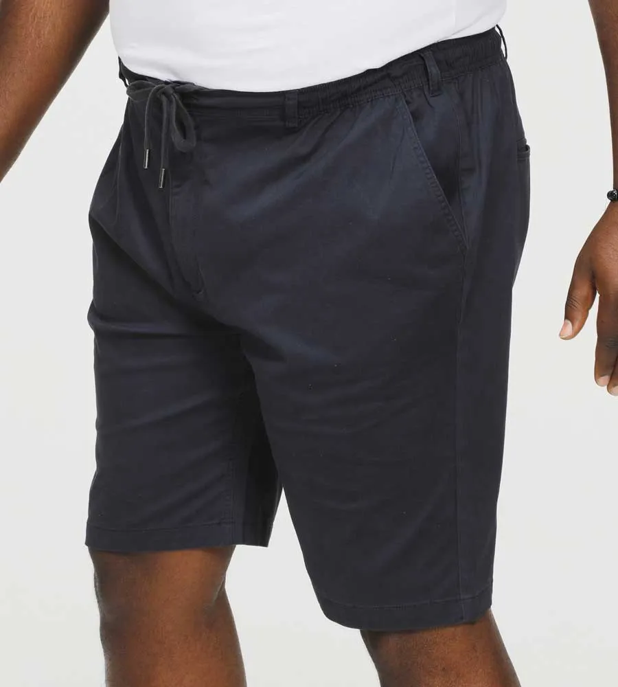 Navy Stretch Shorts with Internal Drawcord for Big Men (ARIES 1)