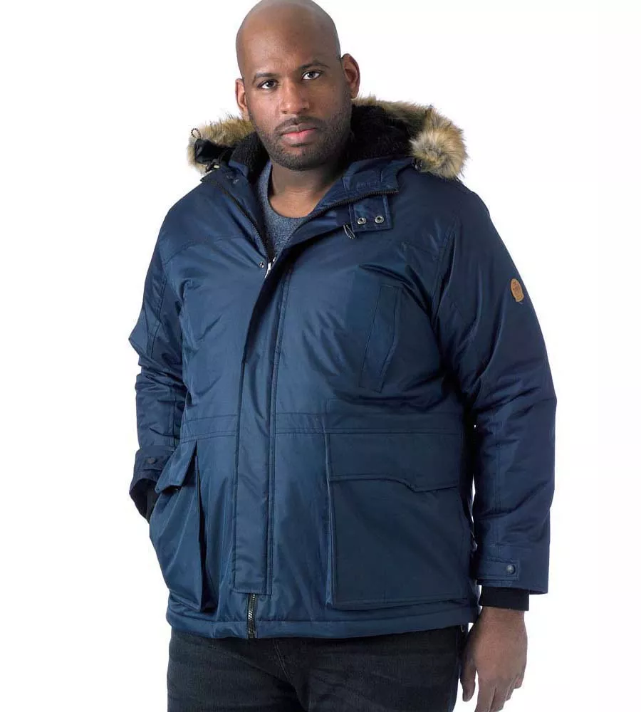 Big & Tall Parka Style Jacket With Detachable Fur Trim (LOVETT)