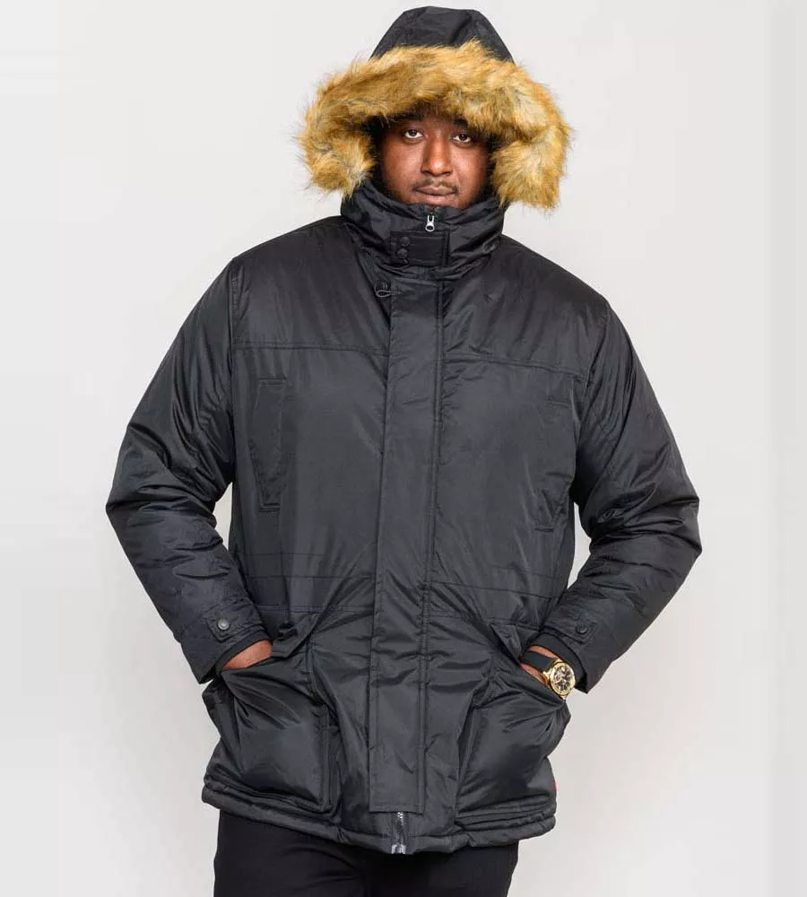 Big & Tall Parka Style Jacket With Detachable Fur Trim (LOVETT)