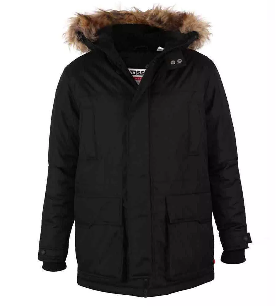 Big & Tall Parka Style Jacket With Detachable Fur Trim (LOVETT)