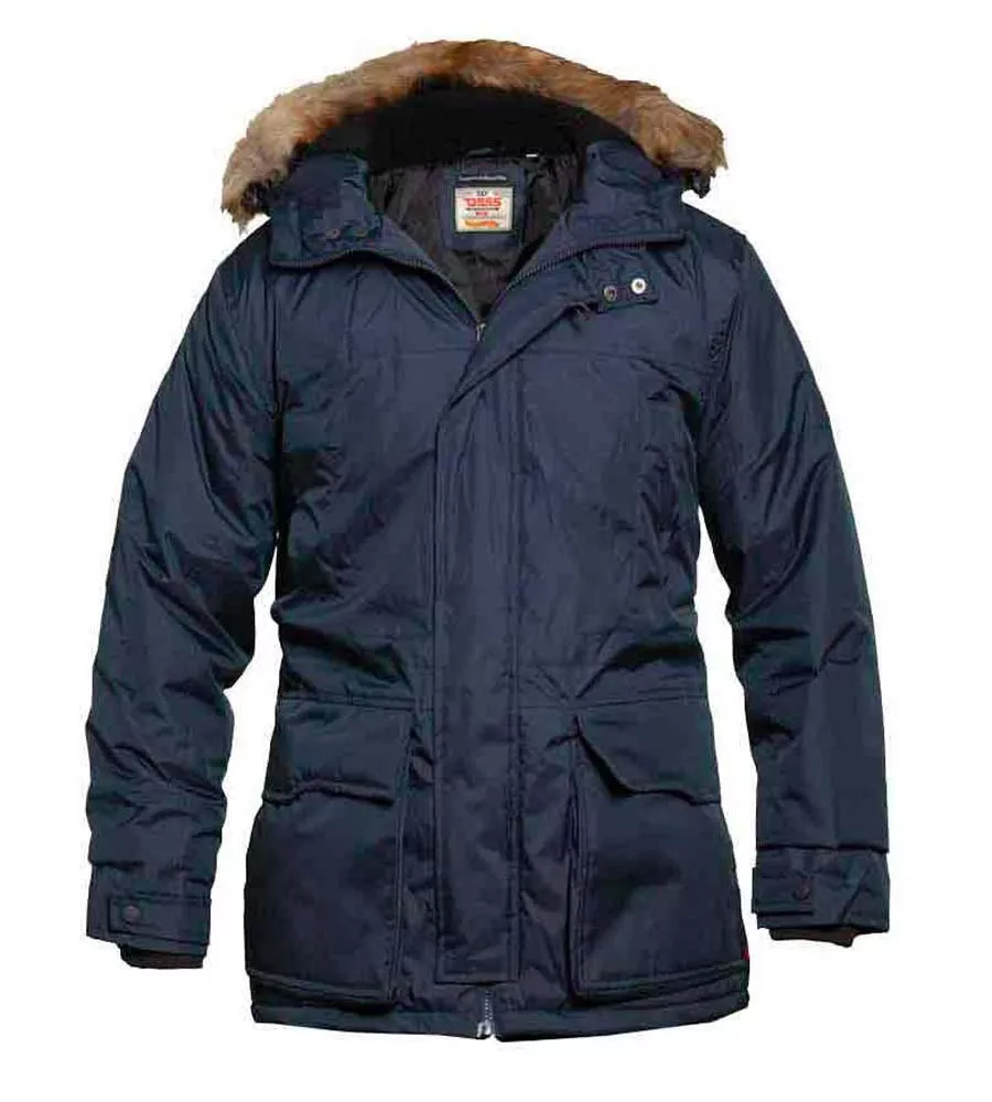 Big & Tall Parka Style Jacket With Detachable Fur Trim (LOVETT)