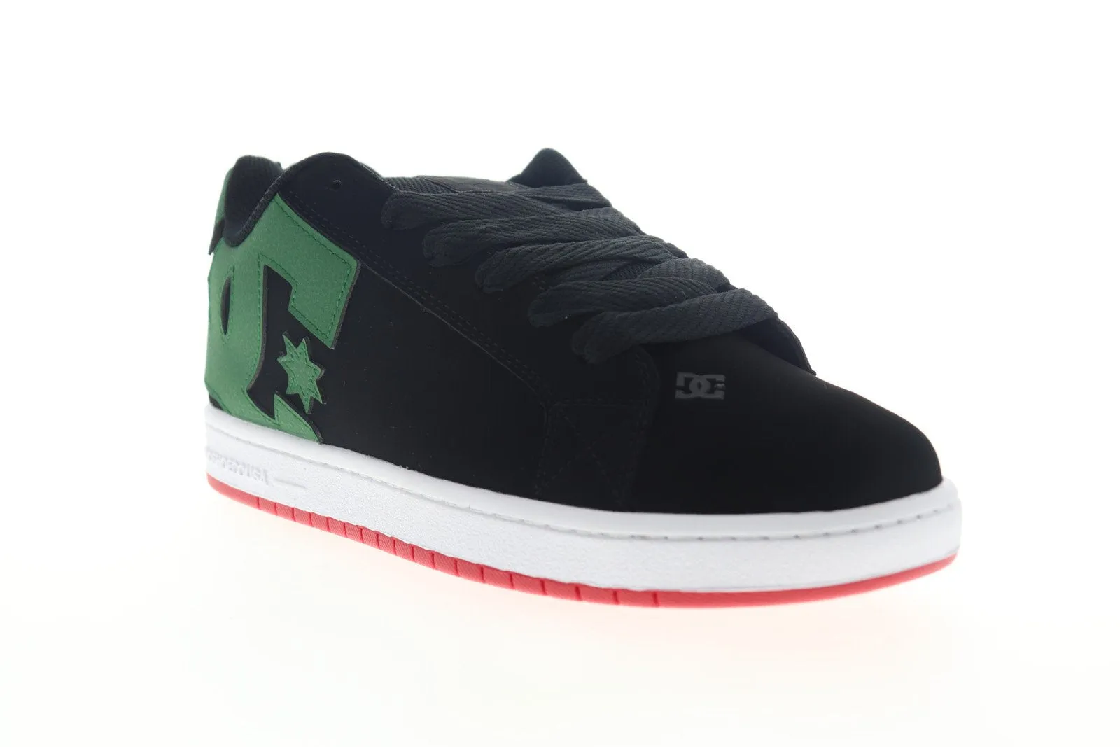 DC Court Graffik Nubuck Leather Low Top Skate Sneakers Shoes Black - Men's 