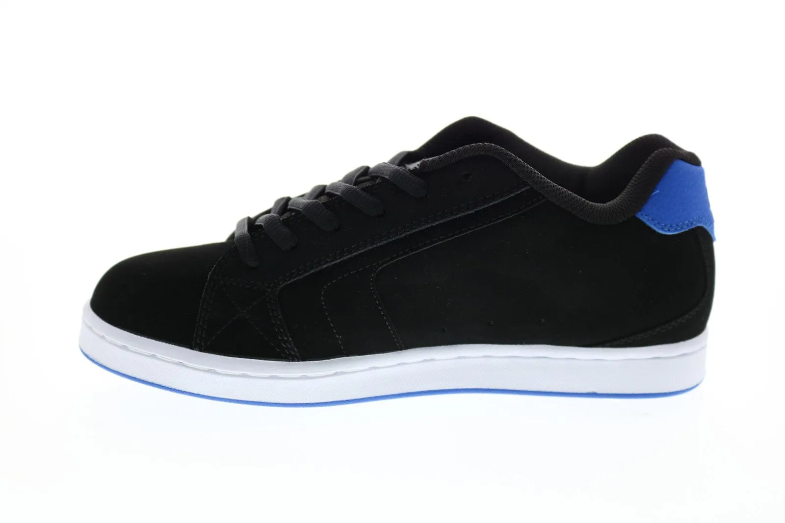 DC Net 302361 Men's Black Nubuck Lace Up Skate Sneakers - Shop Shoes