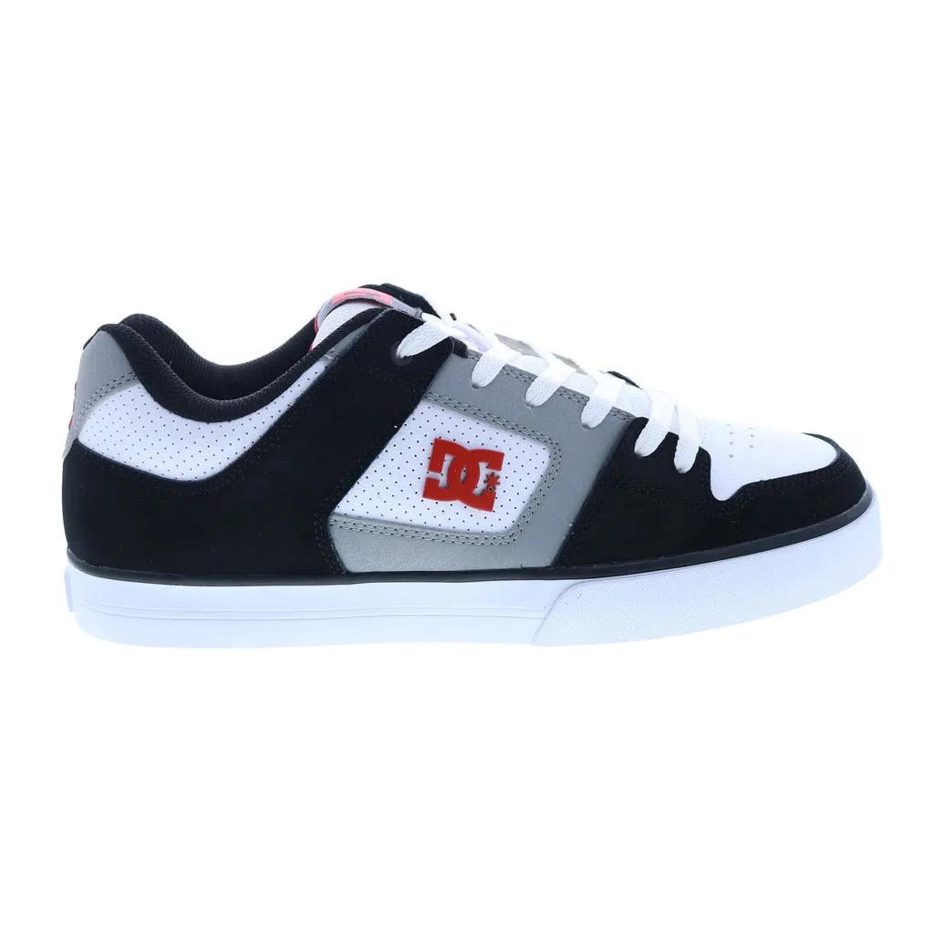 DC Pure Men's Black Leather Skate Sneakers - Lace Up Skate Inspired Shoes.