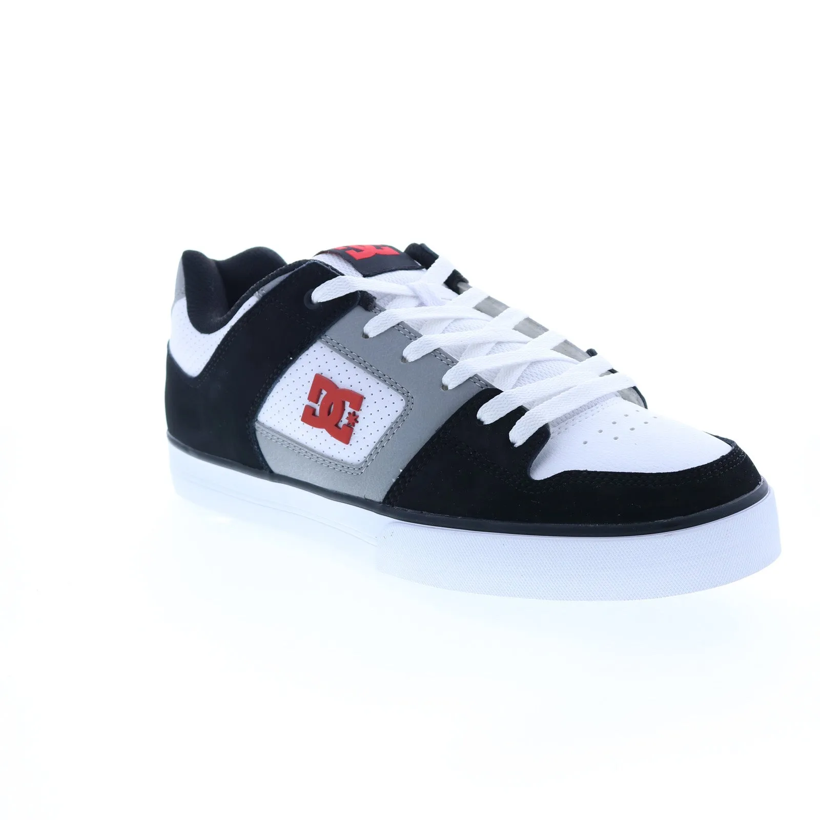 DC Pure Men's Black Leather Skate Sneakers - Lace Up Skate Inspired Shoes.