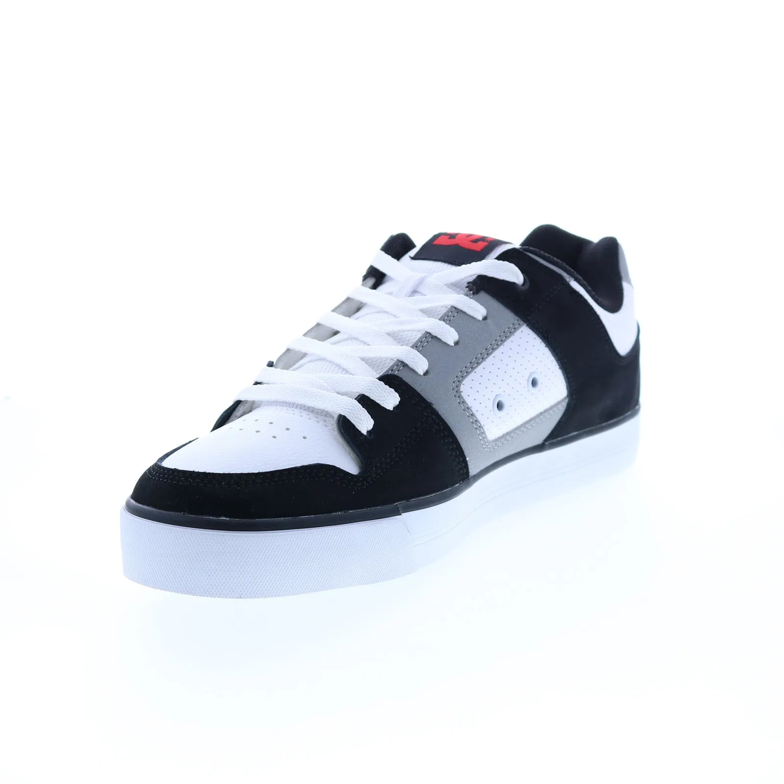 DC Pure Men's Black Leather Skate Sneakers - Lace Up Skate Inspired Shoes.