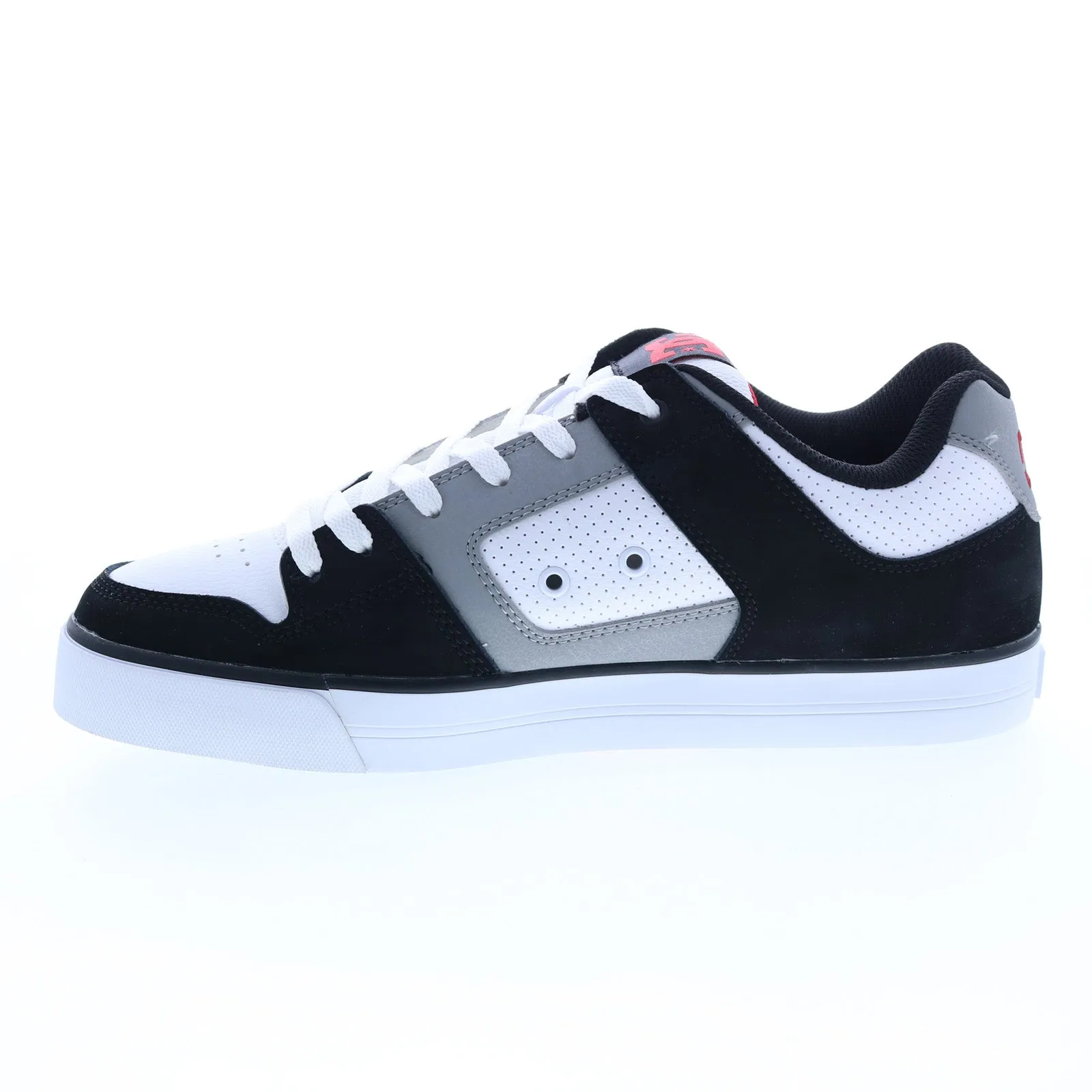 DC Pure Men's Black Leather Skate Sneakers - Lace Up Skate Inspired Shoes.