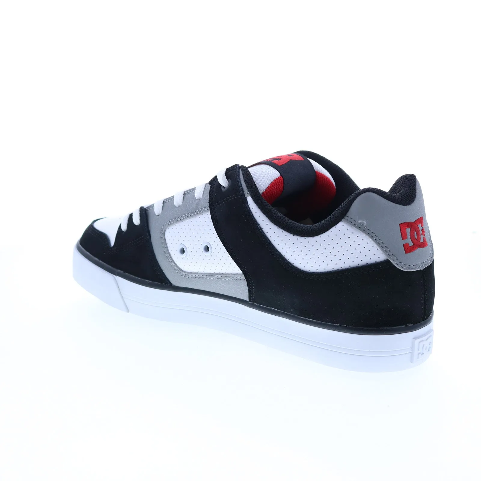 DC Pure Men's Black Leather Skate Sneakers - Lace Up Skate Inspired Shoes.