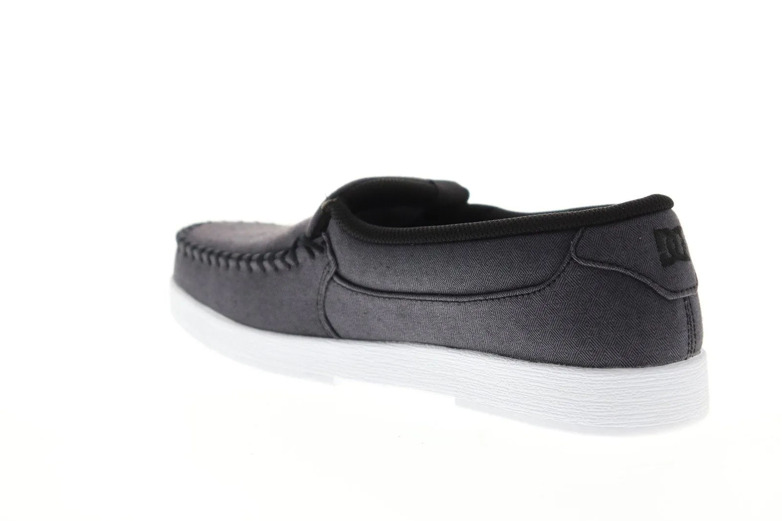 DC Villain Slip On Skate Shoes Mens Gray Canvas Sneakers.