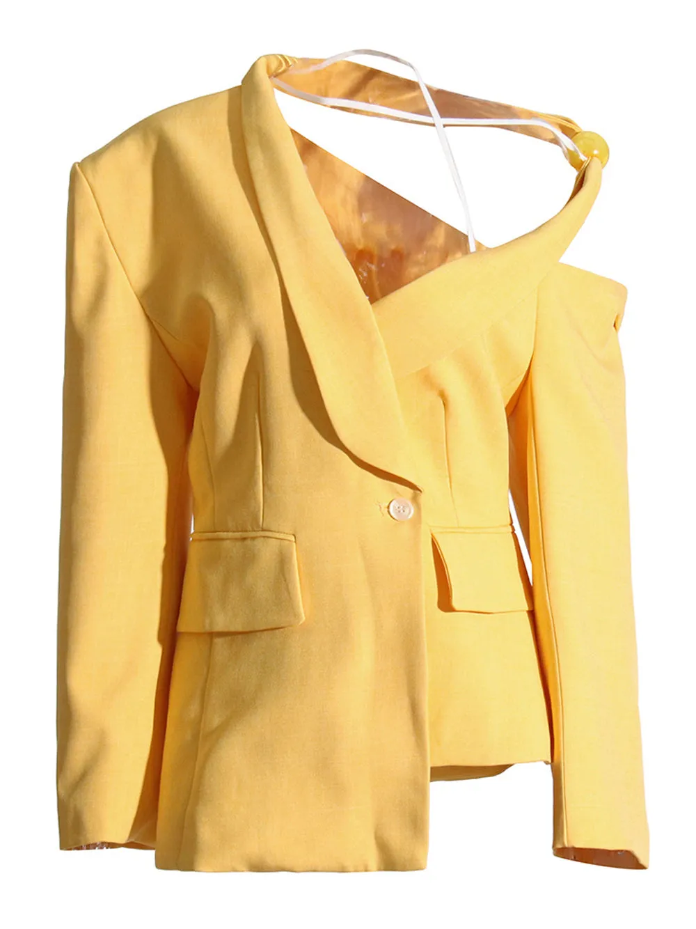 Yellow DEIDE Asymmetric Blazer