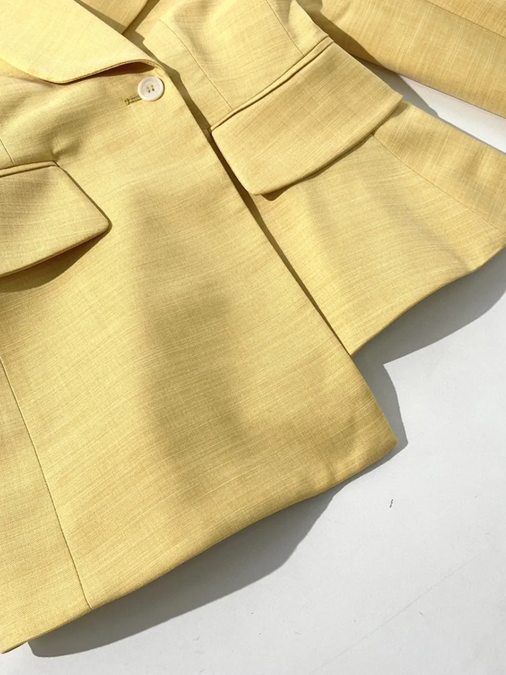 Yellow DEIDE Asymmetric Blazer