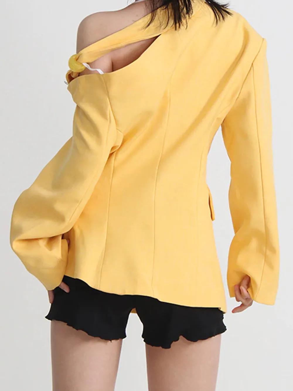 Yellow DEIDE Asymmetric Blazer