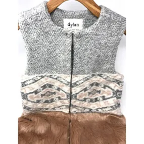 Dylan Heather Melange Tweed Blanket Fur Vest Womens -> Dylan Tweed Fur Vest for Women