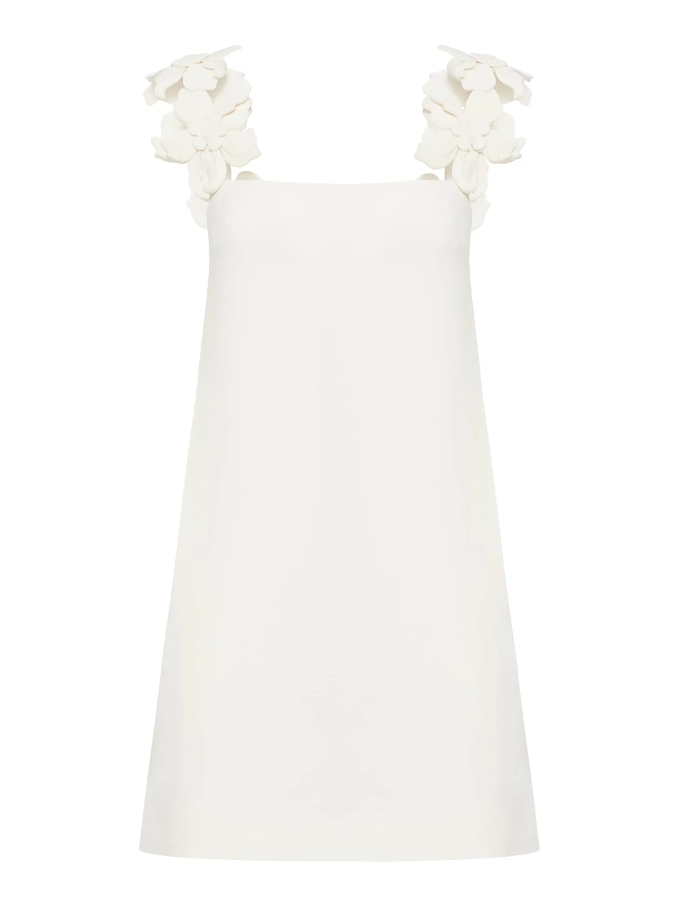 EMBROIDERED CREPE COUTURE SHORT DRESS with straps