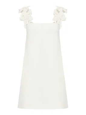 EMBROIDERED CREPE COUTURE SHORT DRESS with straps