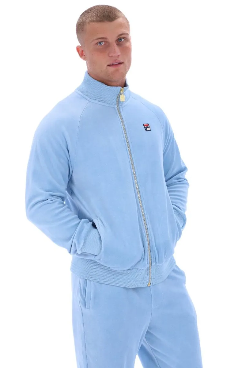 Blue Bell Fila Eddie Velour Hem Ribbed Track Jacket