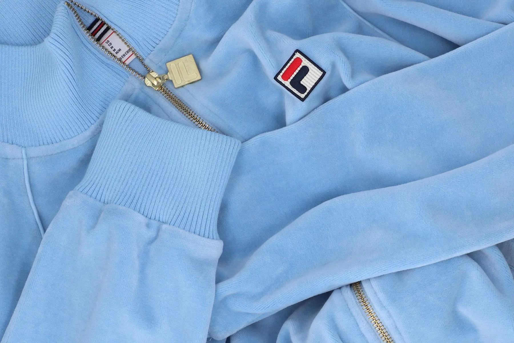 Blue Bell Fila Eddie Velour Hem Ribbed Track Jacket