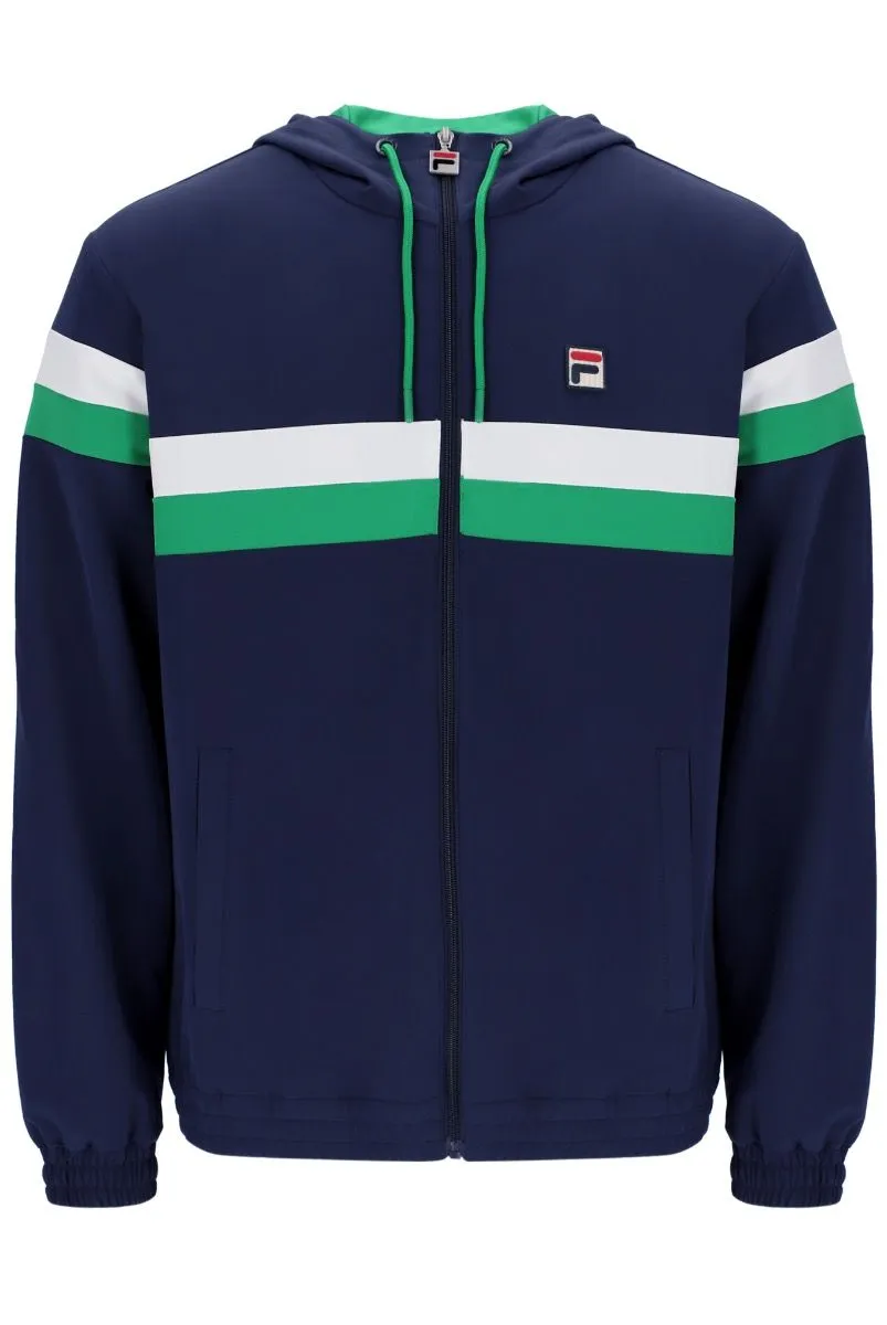 Navy White Fila Umpire Hooded Track Jacket