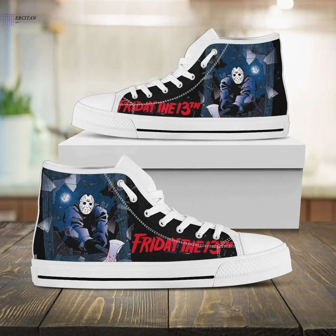 Friday The 13th Jason Voorhees Thriller Movie High Top Sneakers