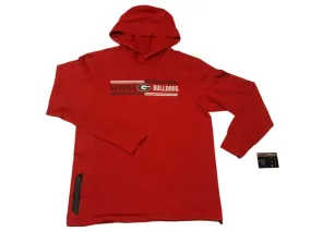 Georgia Bulldogs Colosseum Red Long Sleeve Hooded Pullover - Size Large.