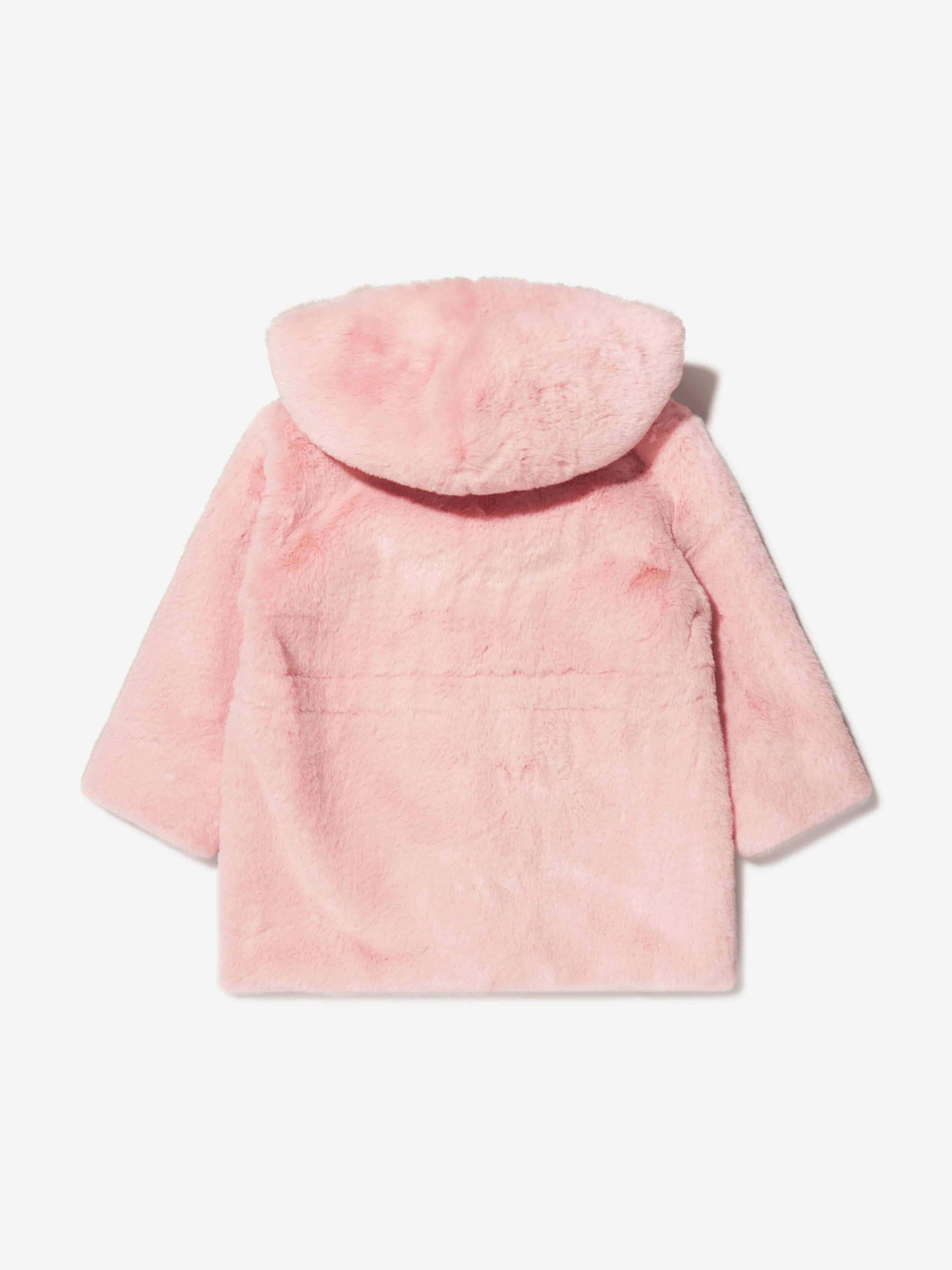 Girls Faux Fur Hooded Coat - Monnalisa