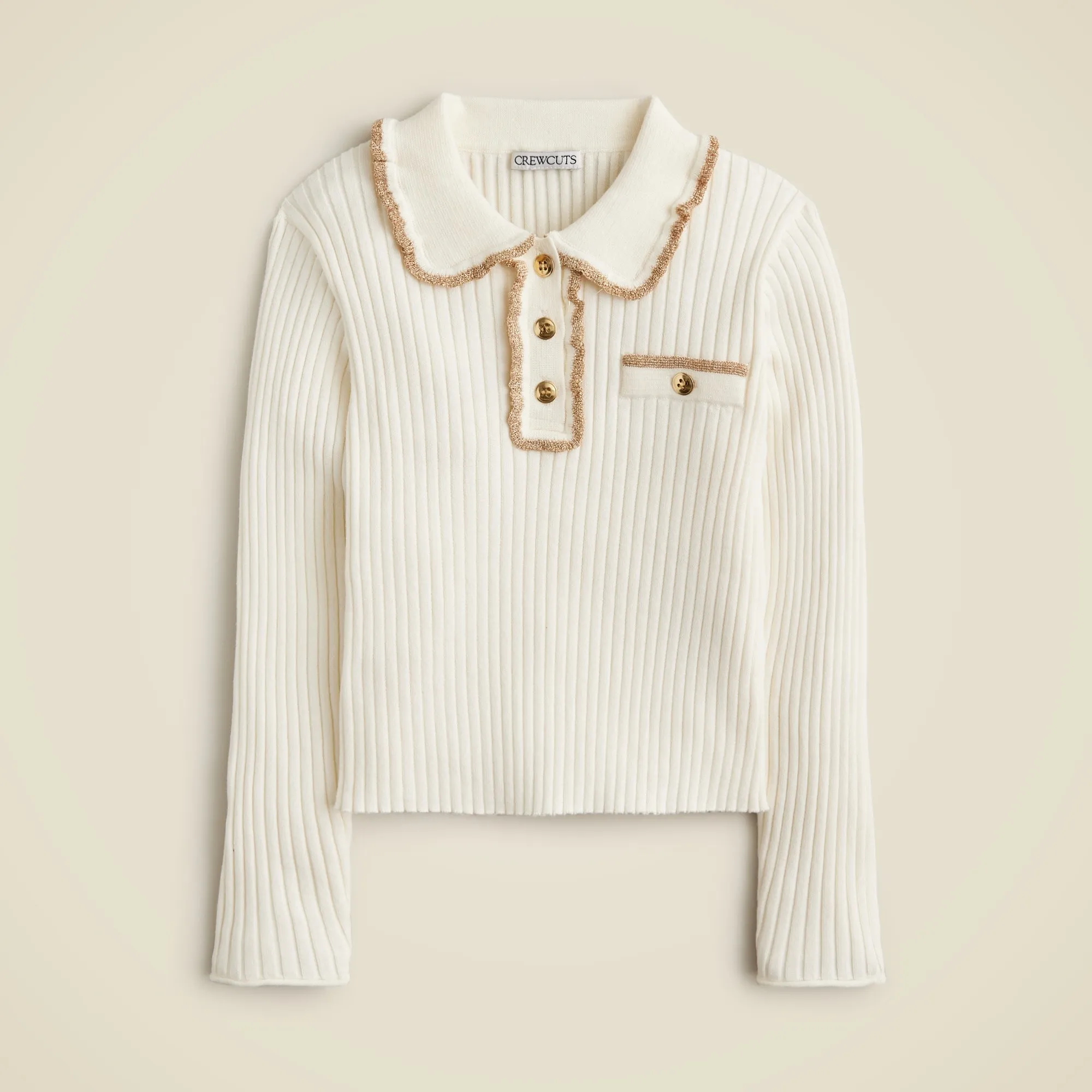 Girls ruffle polo sweater