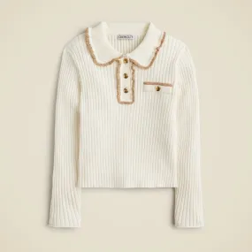 Girls ruffle polo sweater