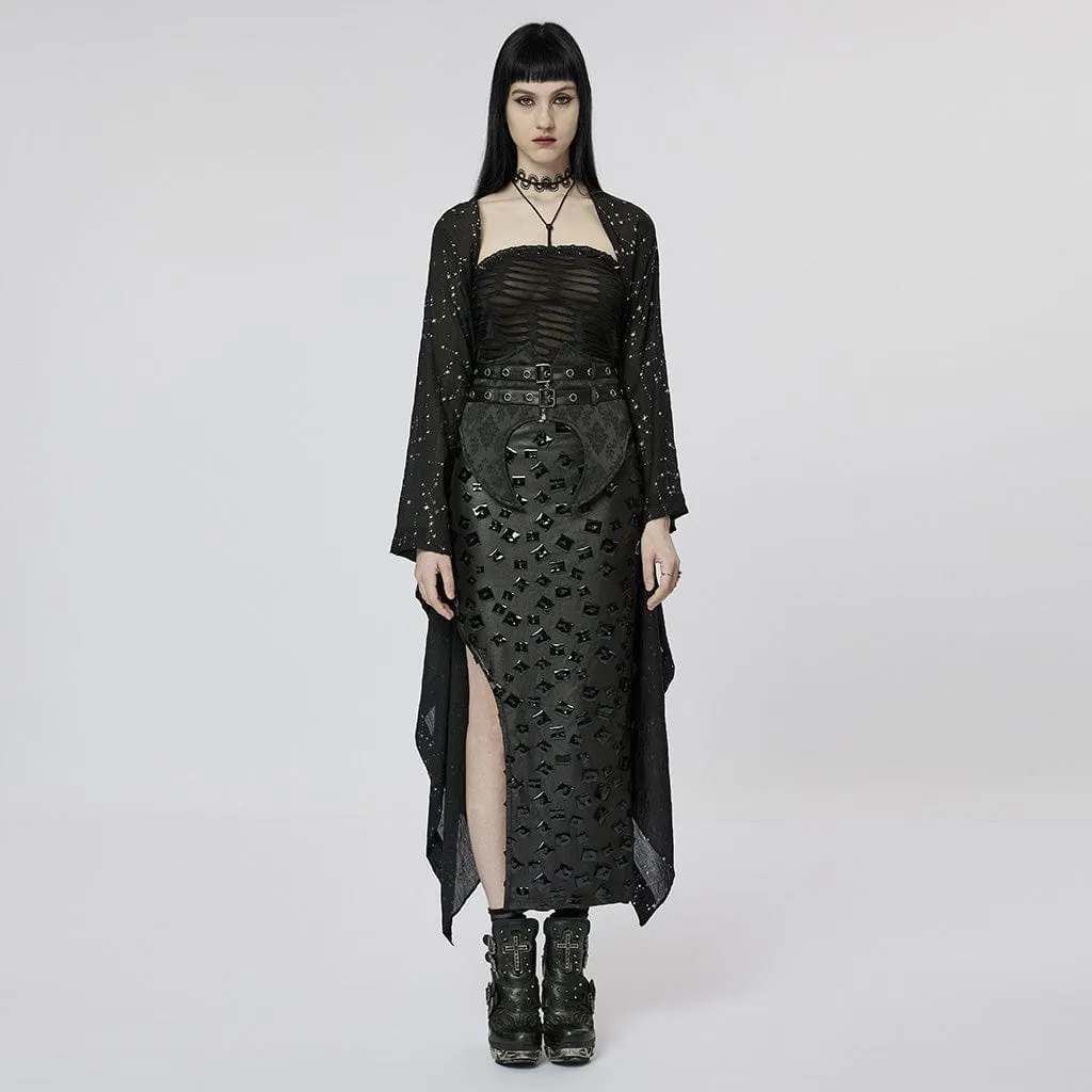 Gothic Star Cutout Women's Irregular Coat