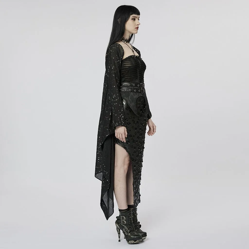 Gothic Star Cutout Women's Irregular Coat