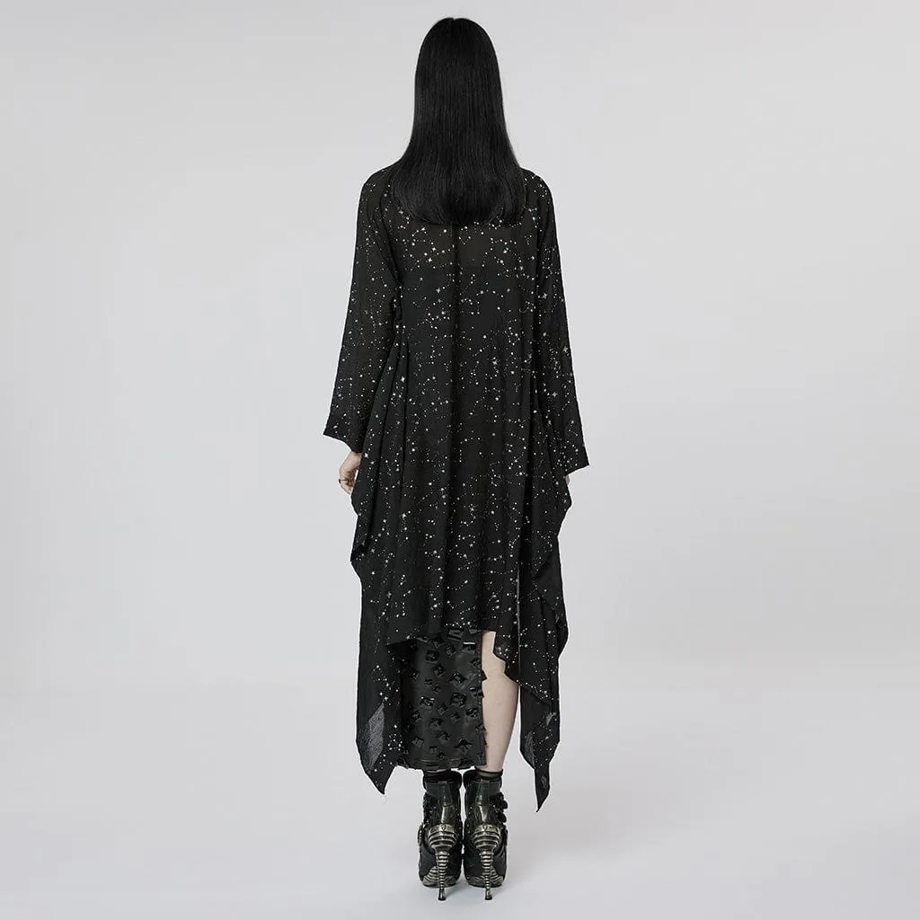 Gothic Star Cutout Women's Irregular Coat