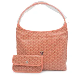 Goyard Coral Goyardine Canvas Chevroches Calfskin Boheme Hobo Bag 2024