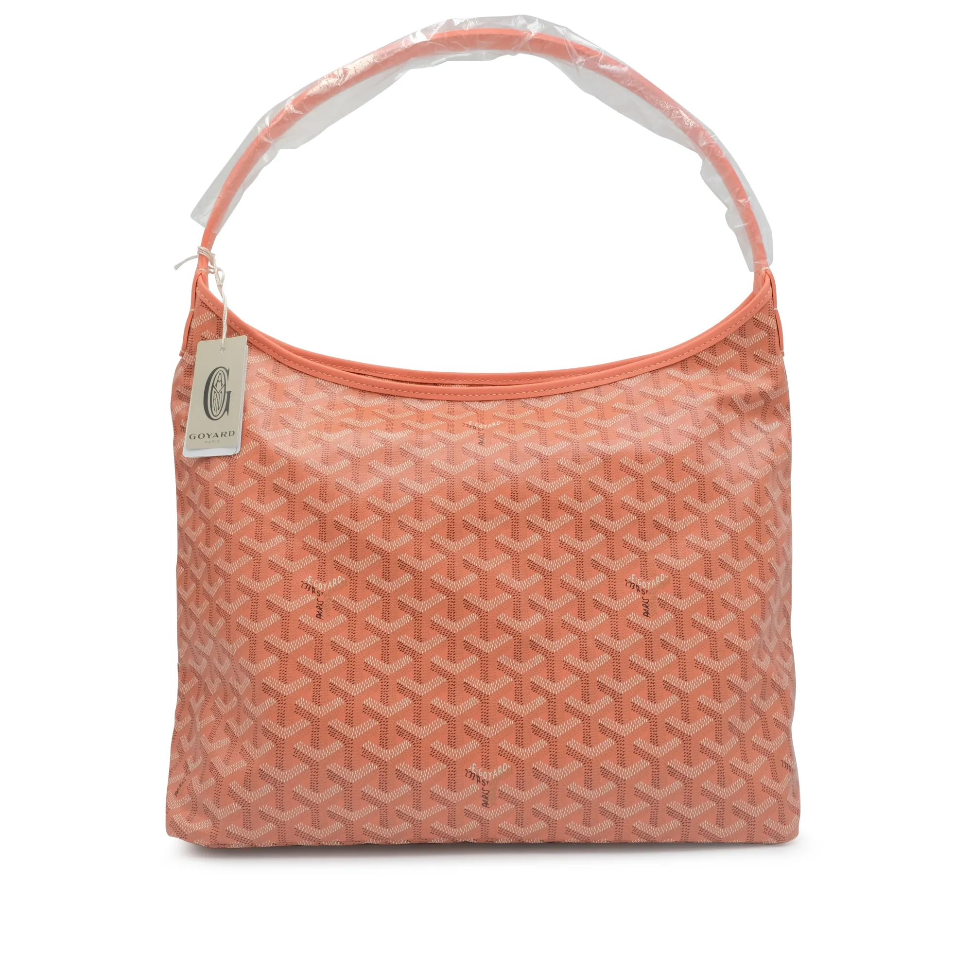 Goyard Coral Goyardine Canvas Chevroches Calfskin Boheme Hobo Bag 2024