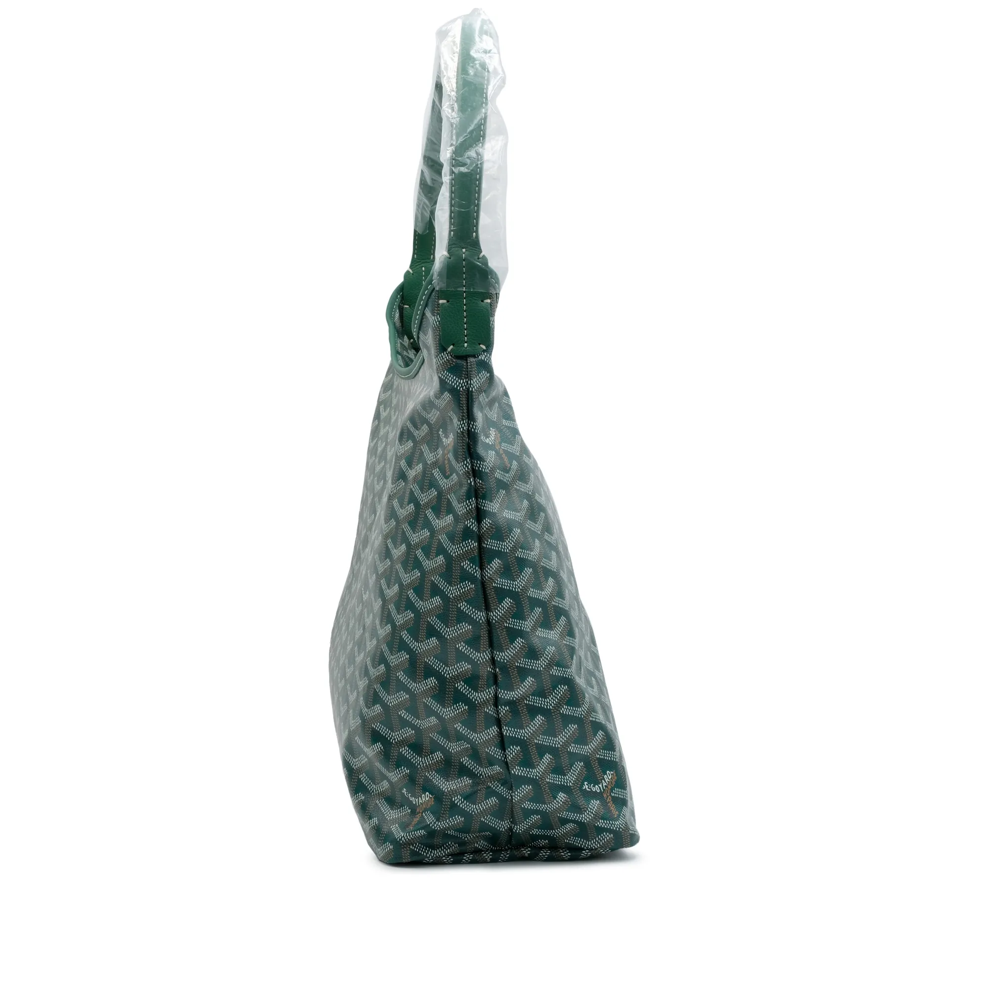 Goyard Green Goyardine Canvas Chevroches Calfskin Boheme Hobo Bag