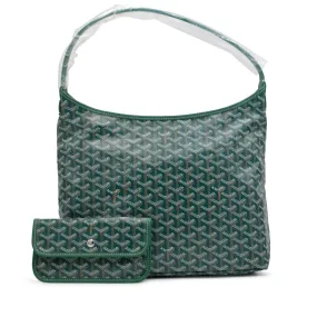 Goyard Green Goyardine Canvas Chevroches Calfskin Boheme Hobo Bag