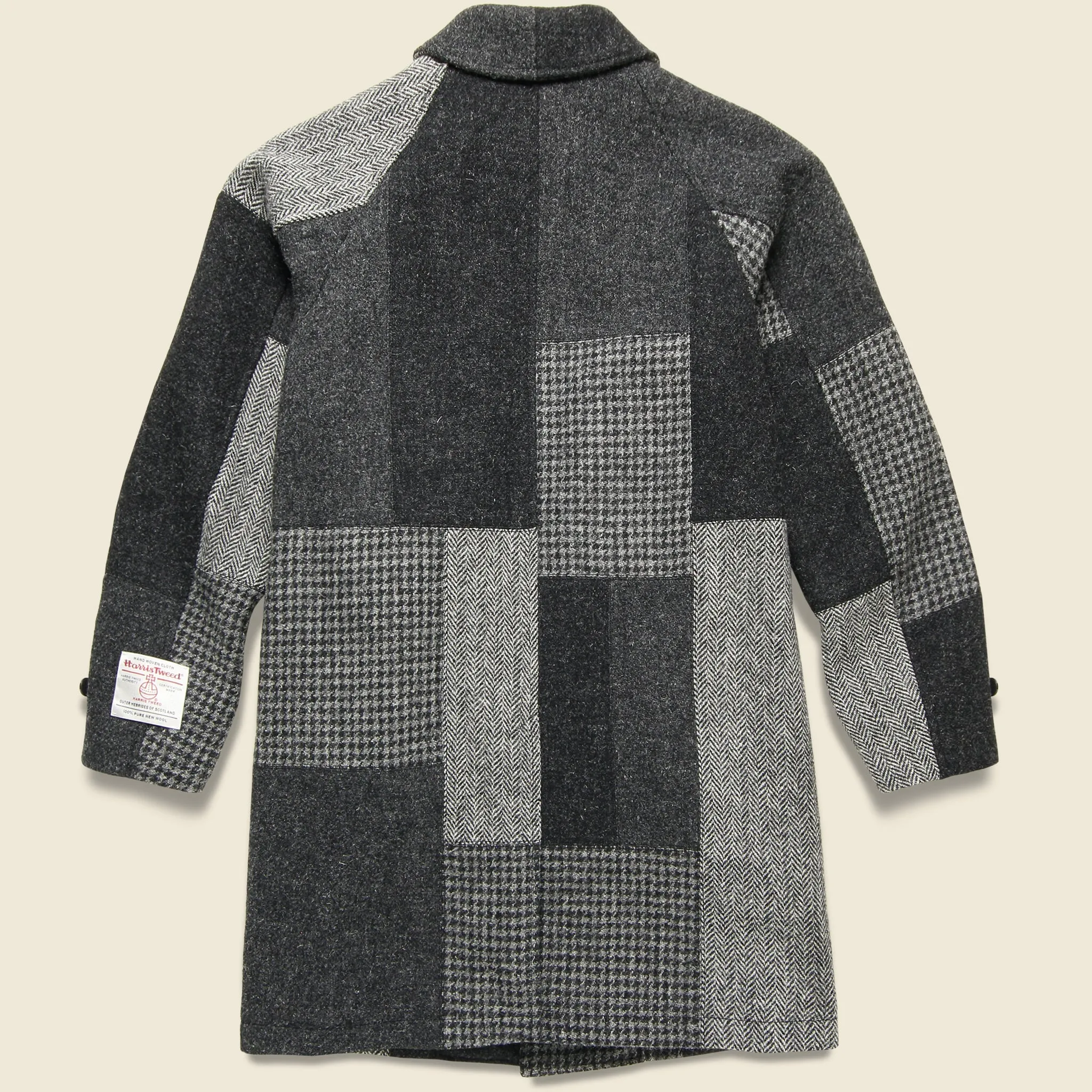 Grey Harris Tweed Patchwork Coat