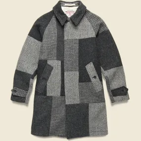 Grey Harris Tweed Patchwork Coat