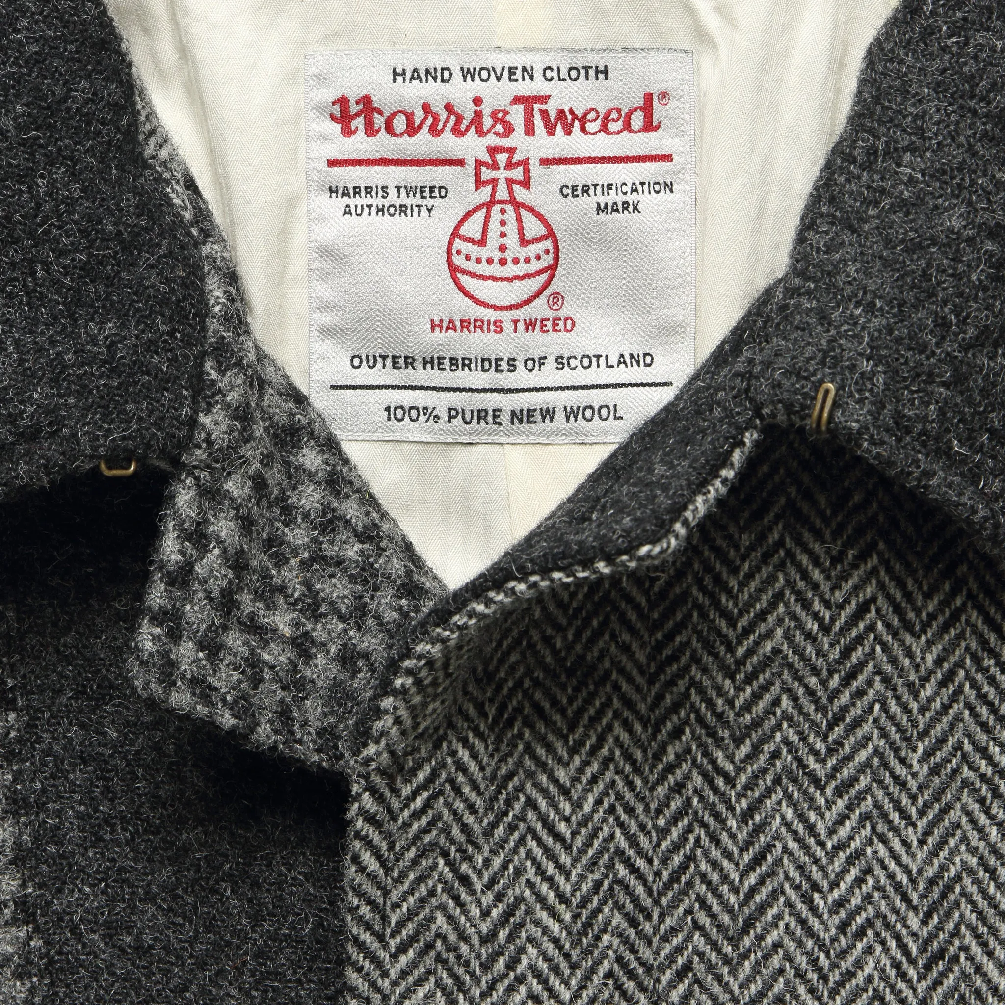 Grey Harris Tweed Patchwork Coat