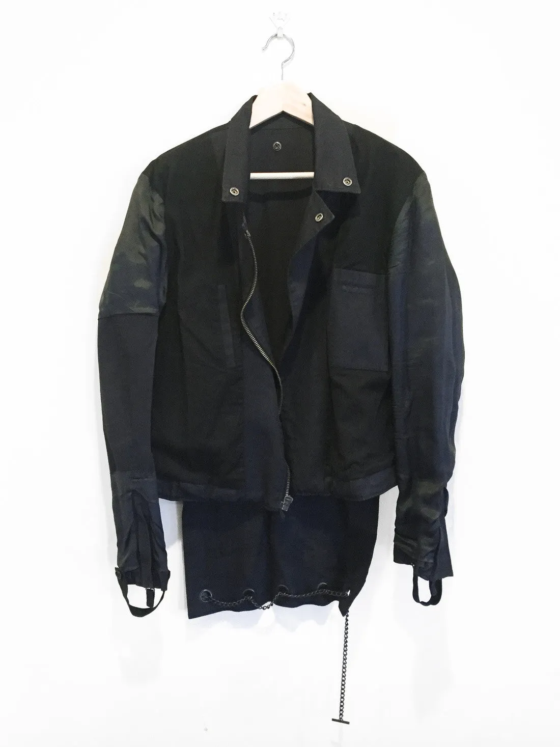 Helmut Lang Spring Summer 2004 Elbow Cutout Leather Jacket