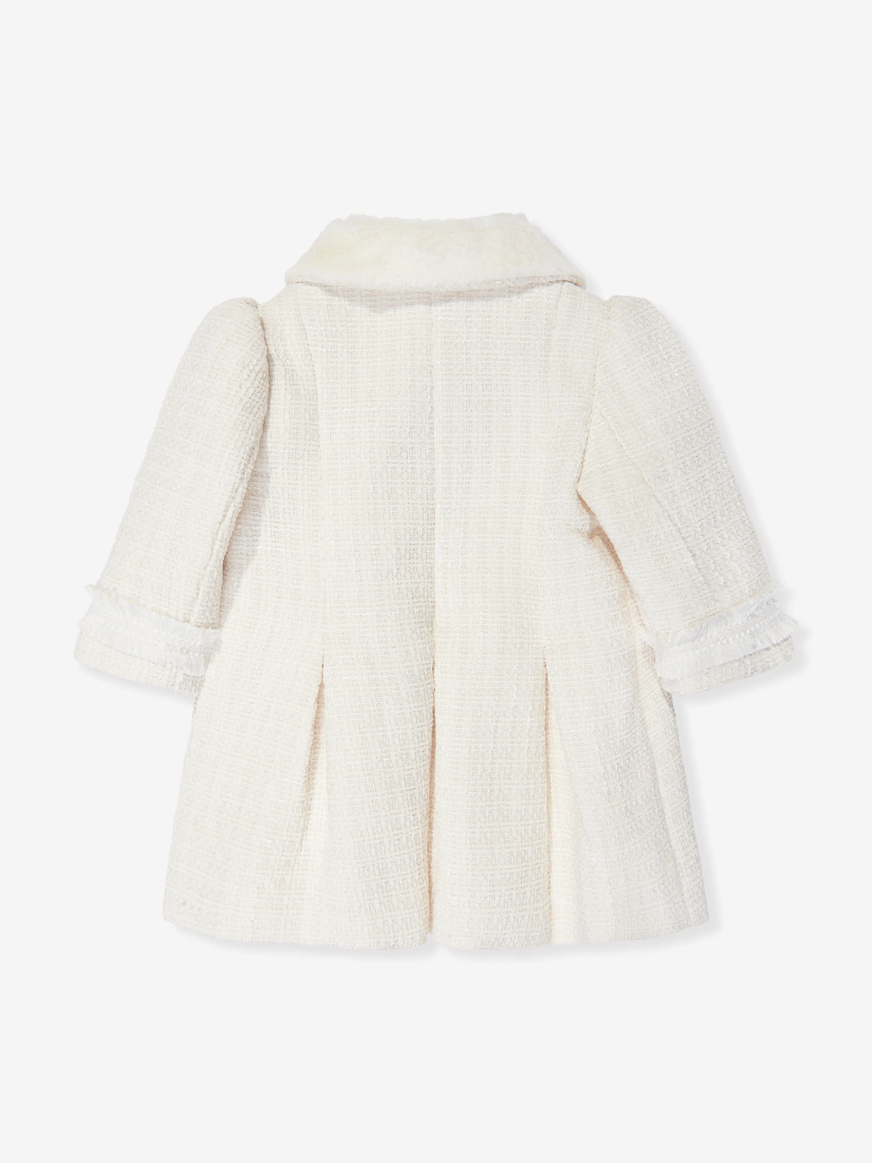 Ivory Tweed Baby Girls Coat.