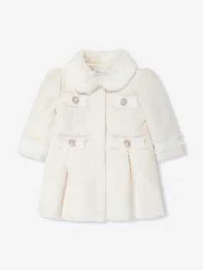 Ivory Tweed Baby Girls Coat.