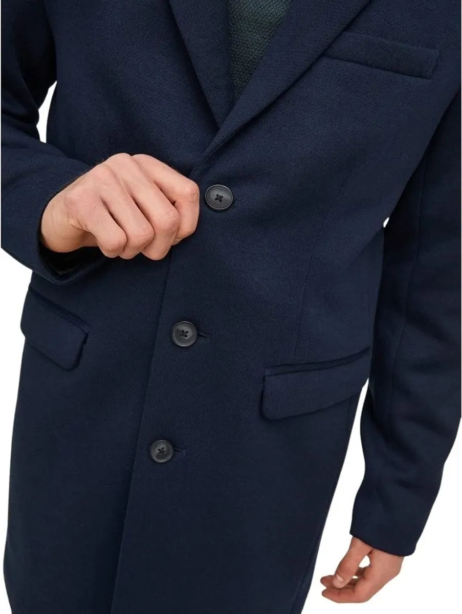 Long Marco Coat Jacket in Navy Blazer by Jack & Jones