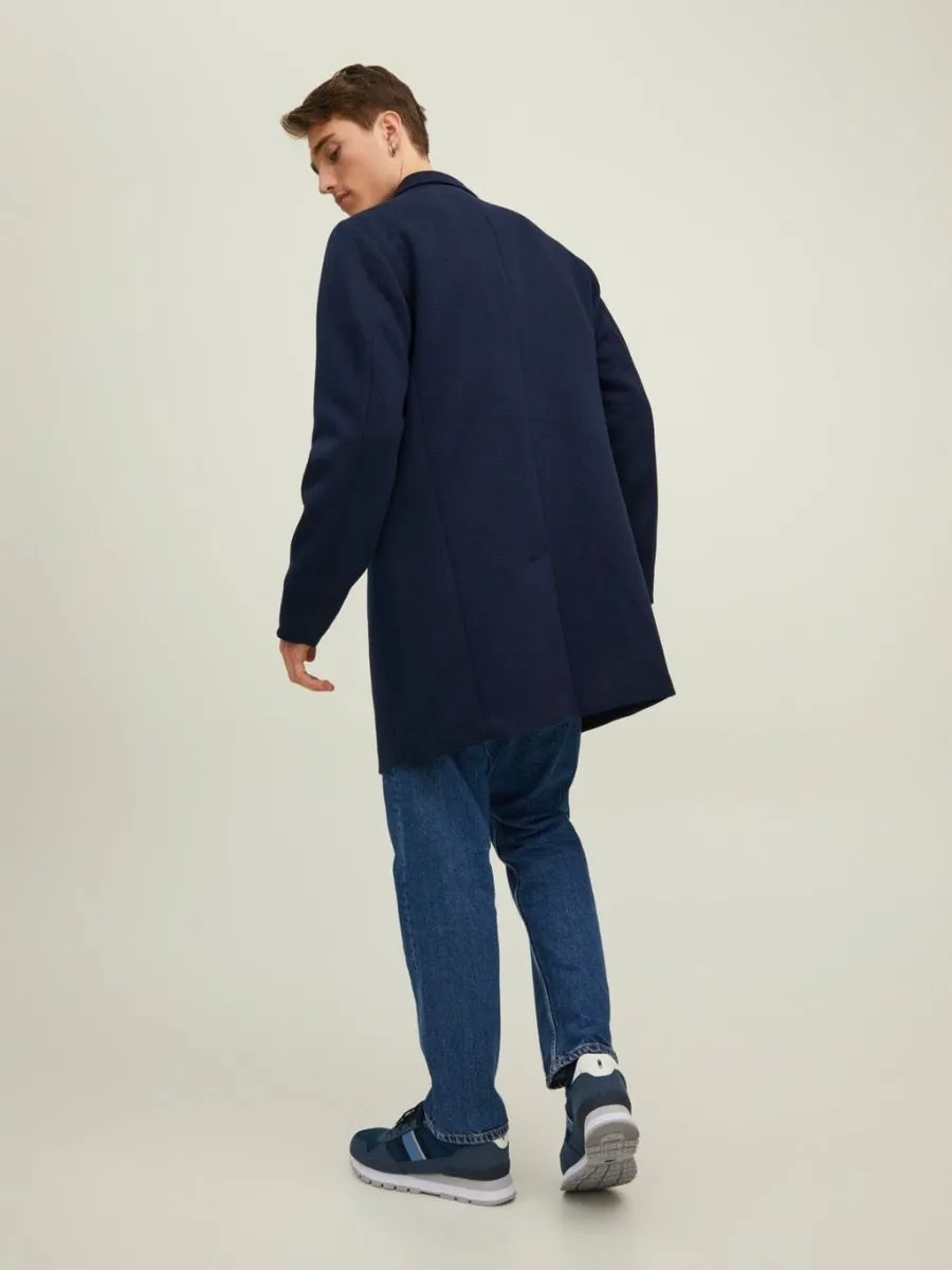 Long Marco Coat Jacket in Navy Blazer by Jack & Jones