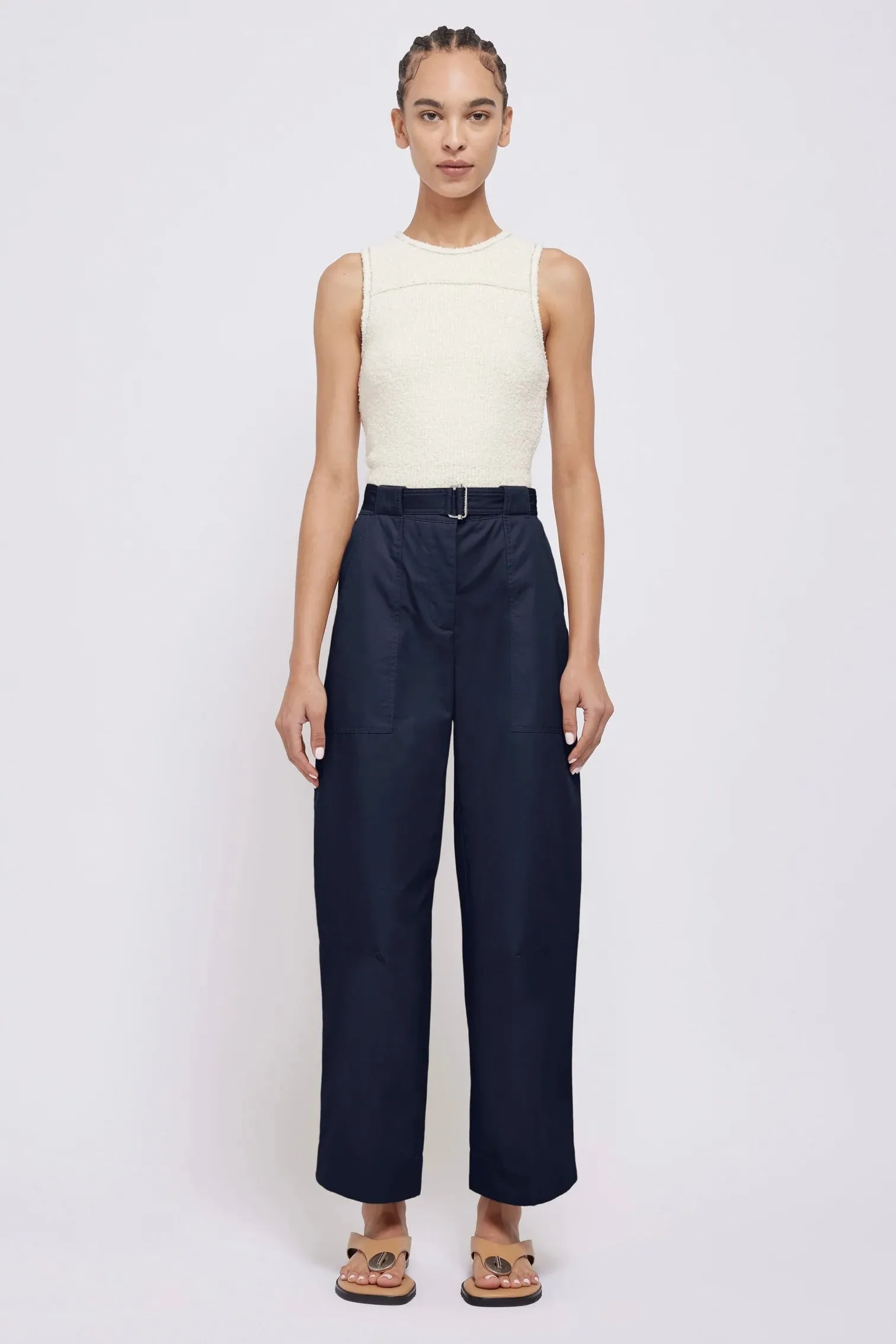 JENNY High-Waisted Cropped Trousers