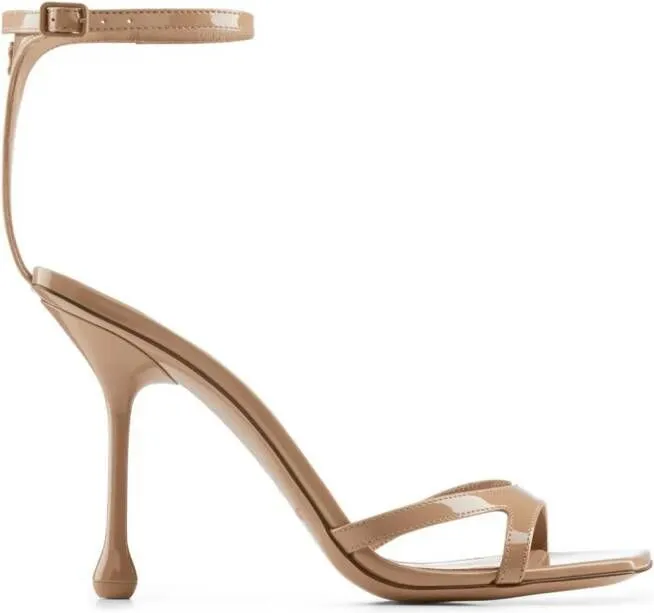 Jimmy Choo Ixia 95mm patent leather neutral sandals