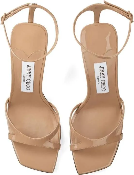 Jimmy Choo Ixia 95mm patent leather neutral sandals