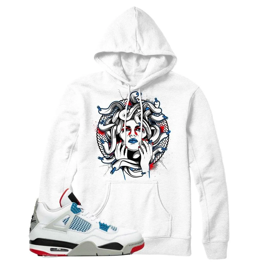 Jordan 4 What The Medusa White Hoodie